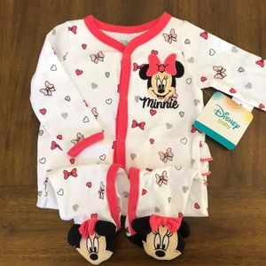 NWT Disney Minnie Mouse Onesie • 0-3m Snap-Up •